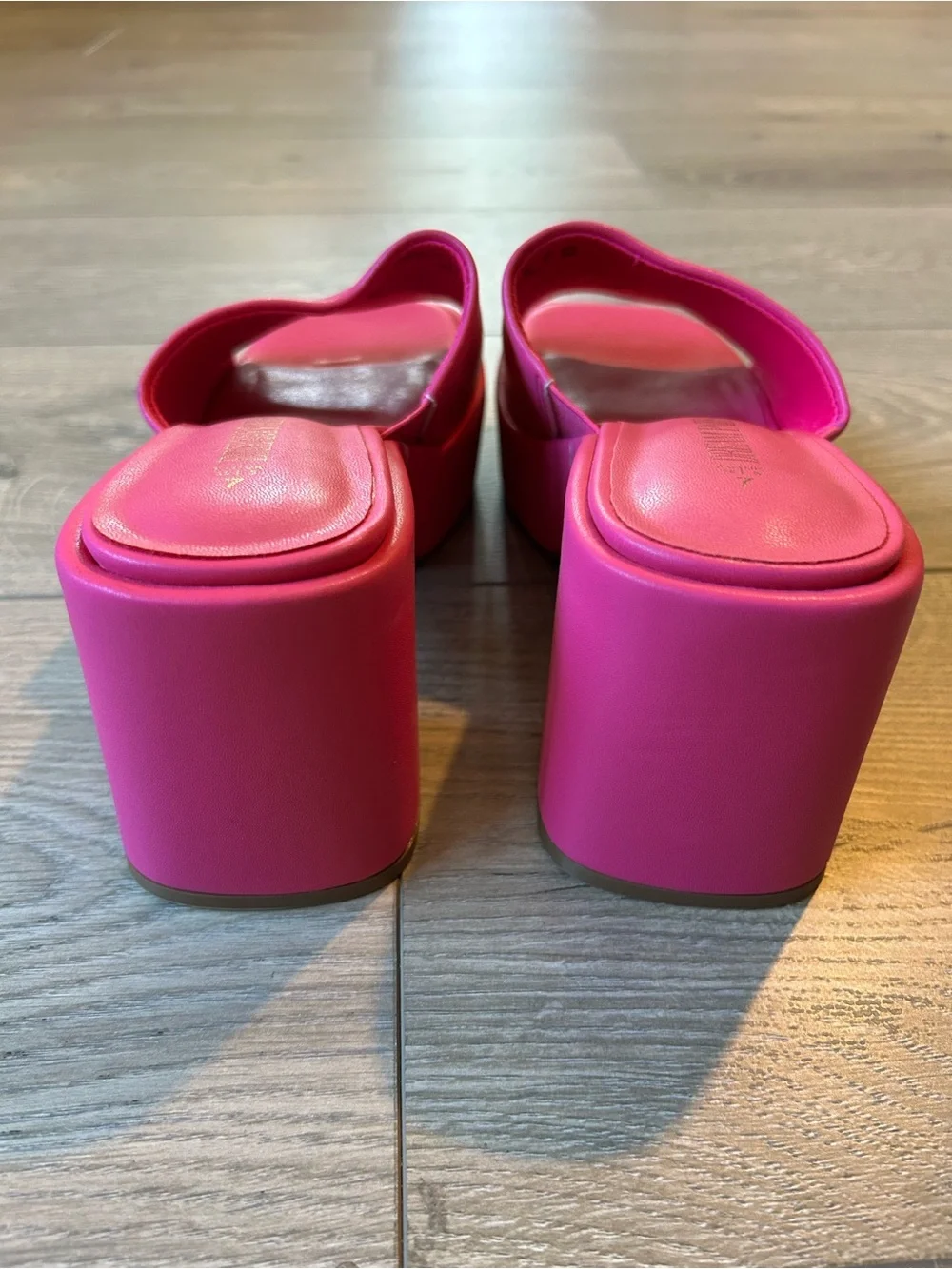 DREAM PAIRS Slip On Chunky Platform Slide Sandals Hot Pink Size 7
